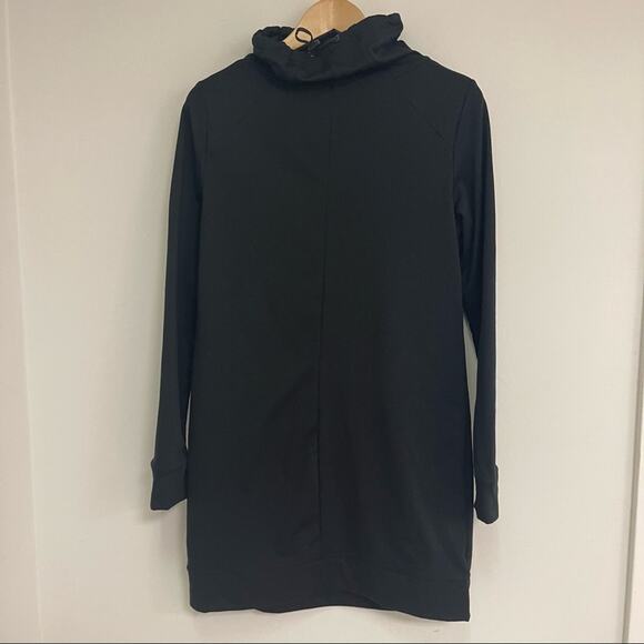 FABLETICS Liora Black Tunic Dress Long Sleeve Mock Neck with Bungee Cord Small - Picture 6 of 13